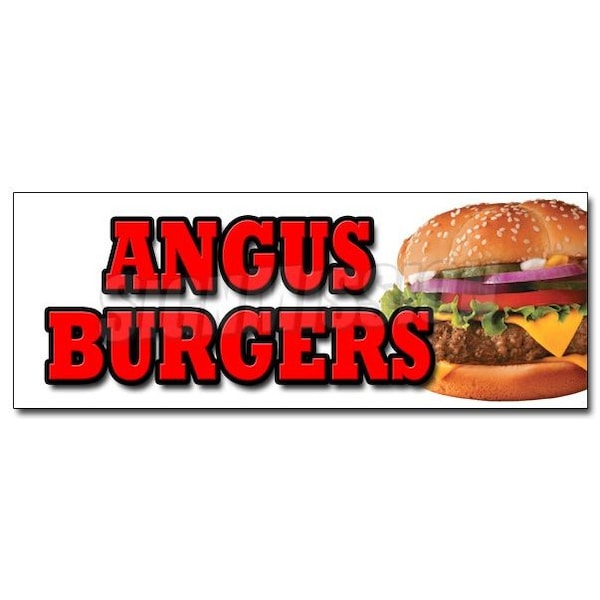 Signmission ANGUS BURGERS DECAL sticker broiled charbroiled cheeseburgers beef usda, D-12 Angus Burgers D-12 Angus Burgers - main
